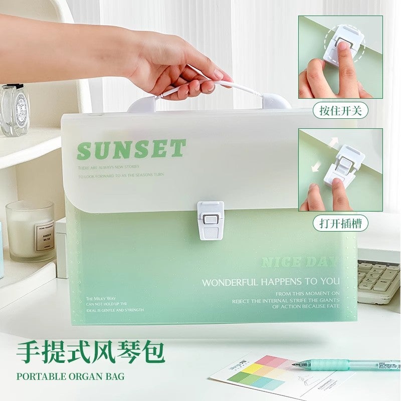 A4 Satchel Folder Test Paper Bag Multi-Layer Large Capacity Primary School Students Special Hand-Held Accordion Bag Paper Storage Bag - Image 5